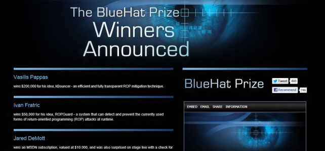 BlueHat Prize Anonuced